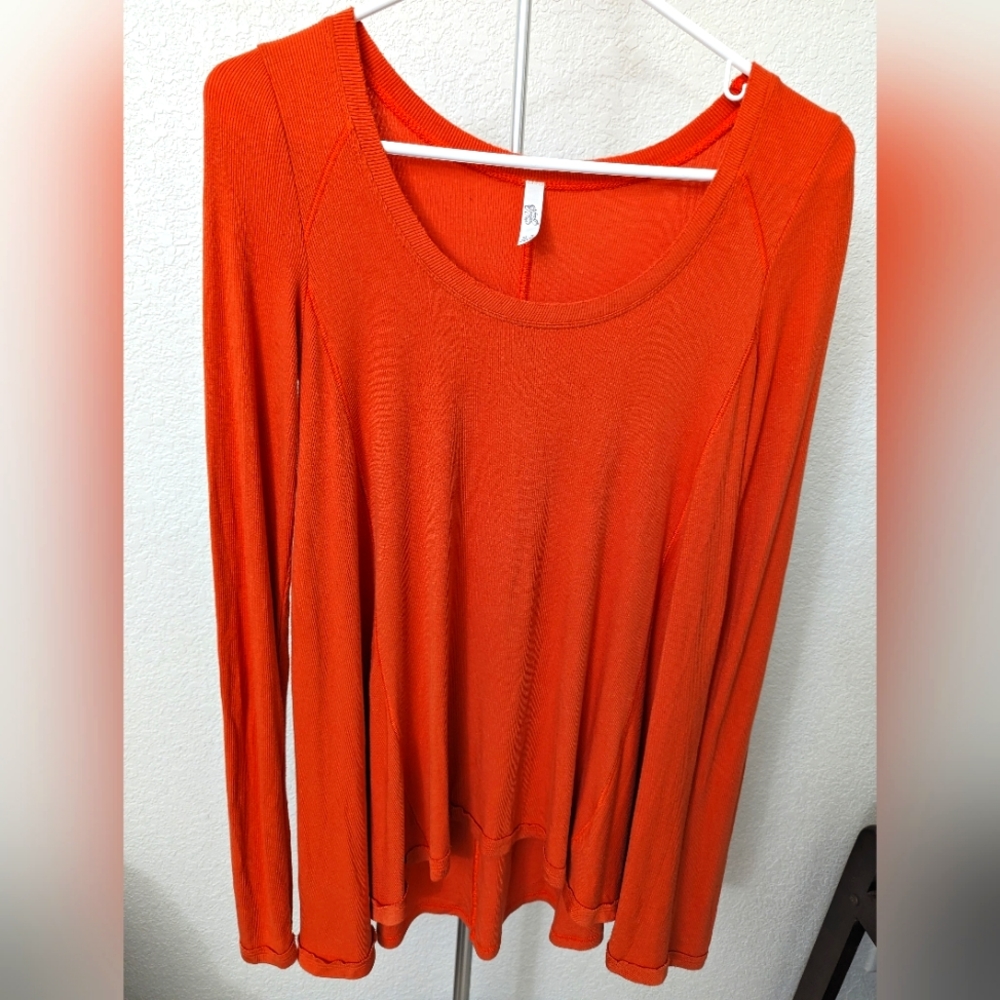 Free People Flowy January Top Sienna Micro Ribbed  Size S 17"pit to pit